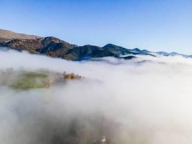 Autumn landscape in Sant Joan Les Abadesses, Pyrenees, Spain.