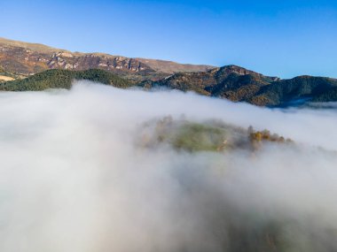 Autumn landscape in Sant Joan Les Abadesses, Pyrenees, Spain.
