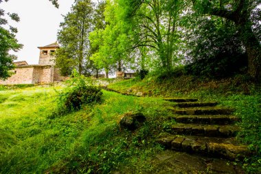 Spring in Sant Marti De Solamal church, La Garrotxa, Spain.