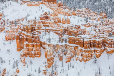 Kış manzarası Bryce Canyon Ulusal Parkı, Amerika Birleşik Devletleri