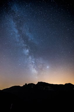 Milky way in Puigsacalm peak, La Garrotxa, Girona, Spain.