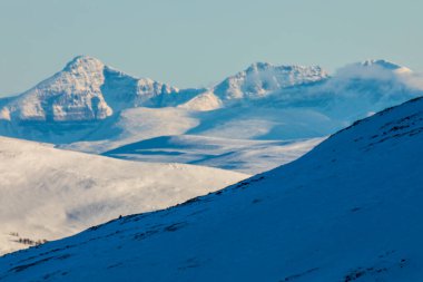 Norveç 'in güneyindeki Dovrefjell Ulusal Parkı' nda kış manzarası.