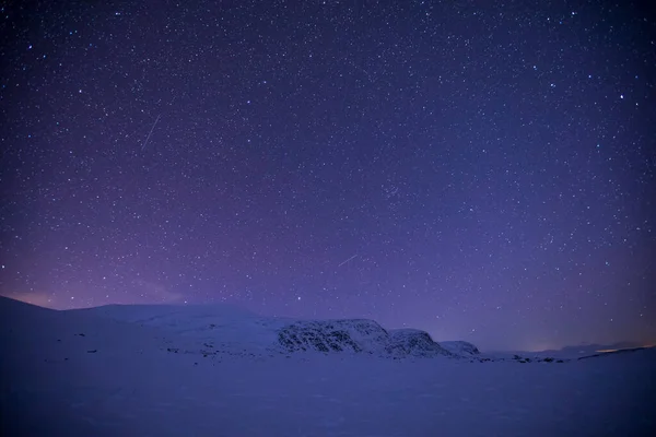 Polar Night Reinheim Cabin Dovrefjell National Park South Norway — Fotografia de Stock