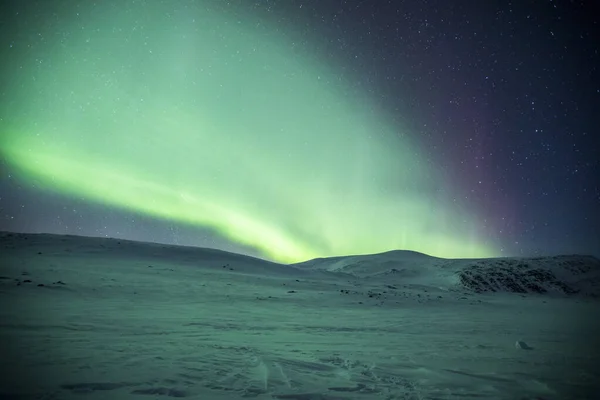 Noorderlicht Reinheim Cabin Dovrefjell National Park Zuid Noorwegen — Stockfoto