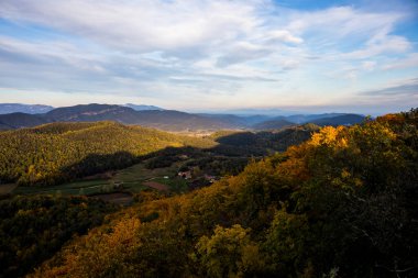 La Fageda D En Jorda Ormanı 'nda sonbahar, La Garrotxa, Kuzey İspanya.