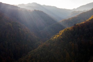 Autumn sunset in Puigsacalm peak, La Garrotxa, northern Spain.