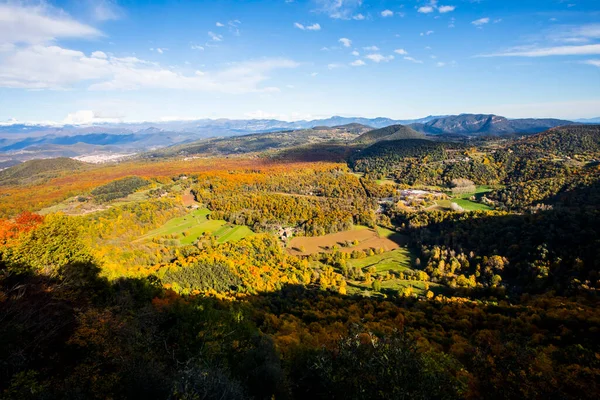 西班牙北部La Garrotxa的La Fageda Jorda森林秋天 — 图库照片