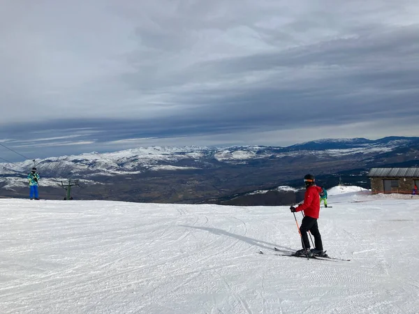 Masella Spanya Aralık 2020 Masella Pyrenees Spanya Koruma Maskeleriyle Kayak — Stok fotoğraf