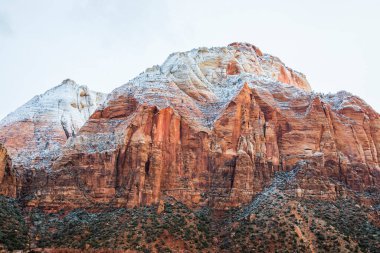 Amerika Birleşik Devletleri, Zion Ulusal Parkı 'nda kış manzarası