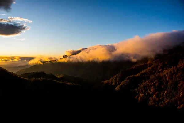 Lever Soleil Automne Puigsacalm Peak Garrotxa Nord Espagne — Photo