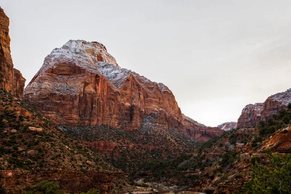 Paisaje Invernal Parque Nacional Zion Estados Unidos América — Foto de Stock