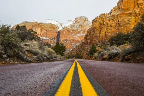 Inverno Zion National Park Estados Unidos América — Fotografia de Stock