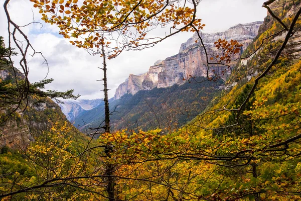 Outono Ordesa Parque Nacional Monte Perdido Espanha — Fotografia de Stock