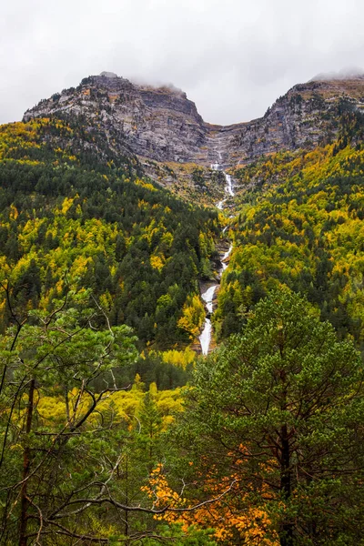 Herbst Ordesa Und Nationalpark Monte Perdido Spanien — Stockfoto