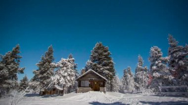 Pallas Yllastunturi Ulusal Parkı, Laponya, Finlandiya 'da Kutup Gecesi