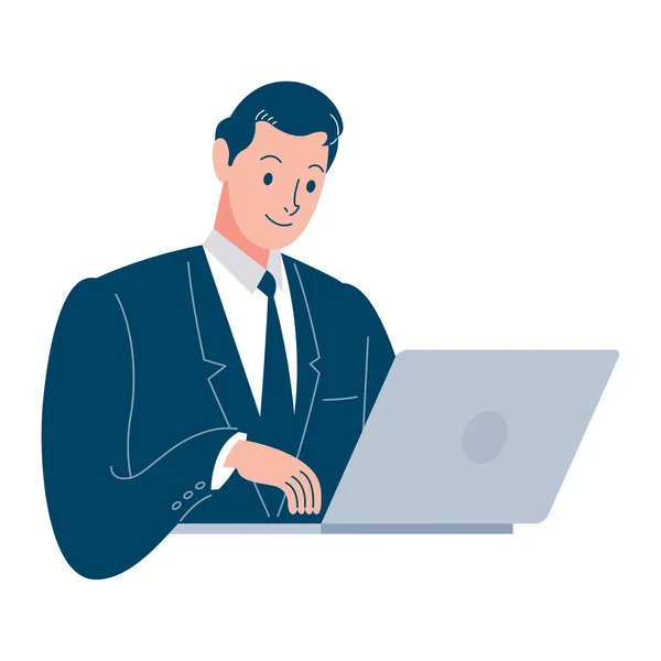 Male Officer Using Laptop Royalty Free Stock Vectors