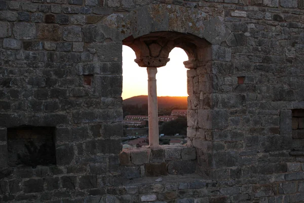 Detail Window Rocca San Silvestro Located Medieval Village San Silvestro — Stock Photo, Image