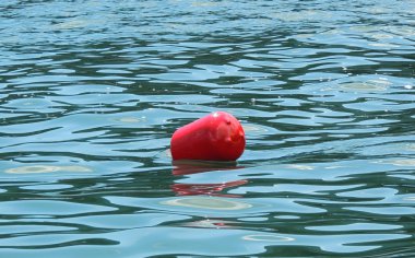 Red buoys on the sea water. clipart