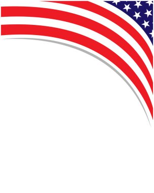 Metin için boş bir alanı olan Amerikan soyut bayrak köşesi pankart kenarlığı.