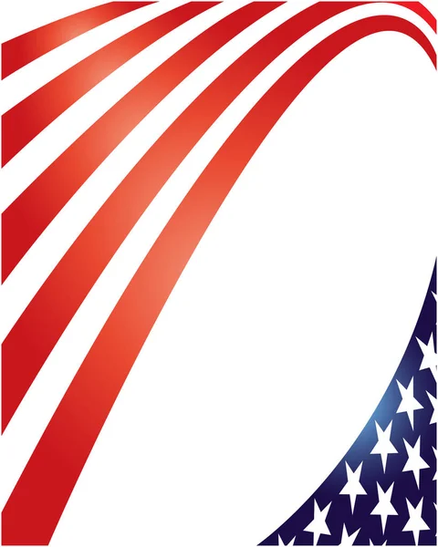 Símbolos Bandeira Americana Padrão Onda Borda Quadro Fundo Com Estrelas —  Vetores de Stock