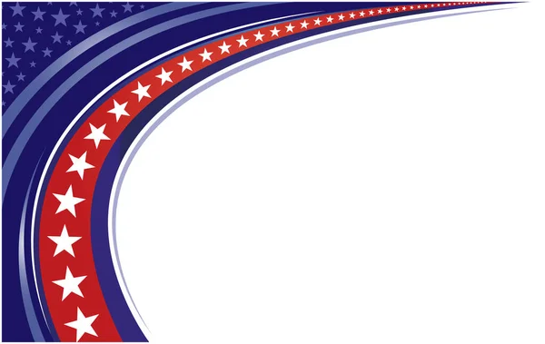 Amerikaanse Vlag Symbolen Golf Patroon Achtergrond Frame Rand Met Sterren — Stockvector