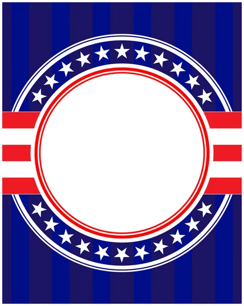 Símbolos Bandeira Americana Redonda Borda Quadro Fundo Com Espaço Vazio — Vetor de Stock
