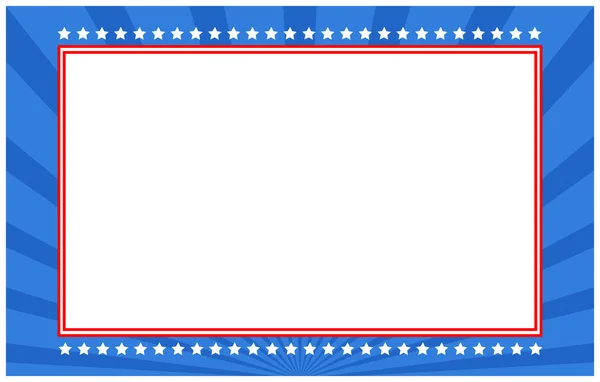 Símbolos Bandeira Abstratos Decorativos Americanos Moldam Borda Banner Com Espaço — Vetor de Stock
