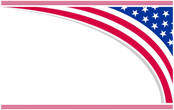 Abstrait Bannière Cadre Bordure Drapeau Des États Unis Avec Espace — Image vectorielle
