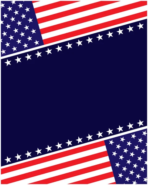 Символи Абстрактного Прапора Сполучених Штатів Кутові Темні Фонові Рамки Кордону — стоковий вектор