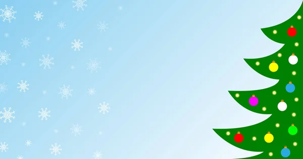 Banner Fundo Cartão Natal Com Flocos Neve Árvore Natal Com — Vetor de Stock