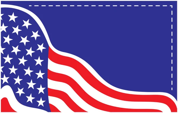 Amerikaanse Abstracte Vlag Hoek Banner Grens Achtergrond Met Een Lege — Stockvector