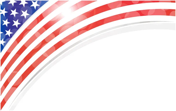 Amerikanische Abstrakte Flagge Urlaub Ecke Banner Grenze Mit Einem Leeren — Stockvektor