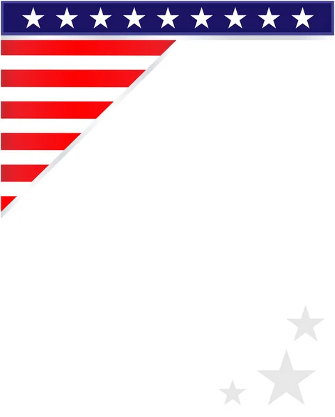 Usa Flag Symbols Patriotic Corner Border Frame Empty Space Text — ストックベクタ