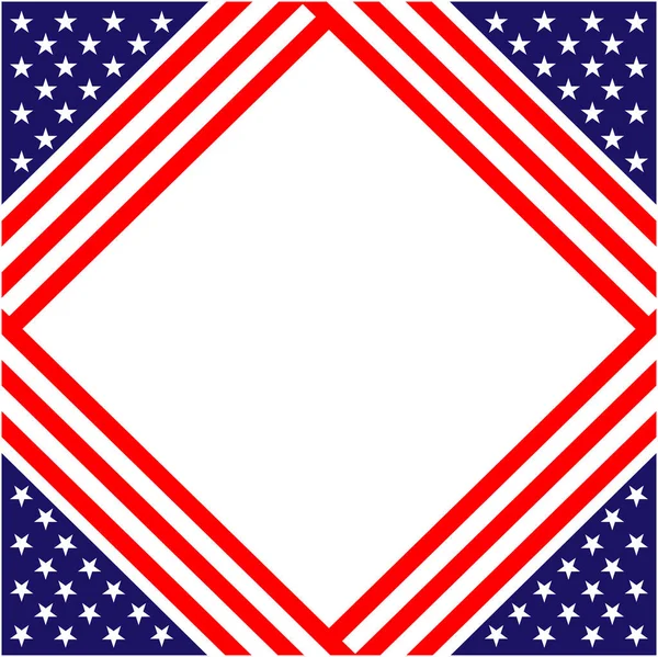 Usa Flag Symbols Decorative Patriotic Frame Border Empty Space Your — Vettoriale Stock