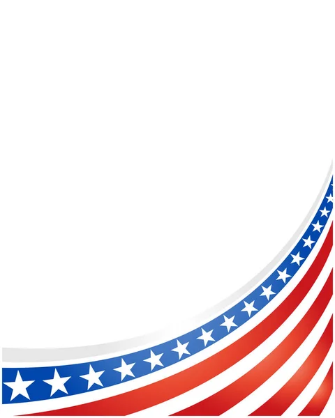 American Abstract Flag Wave Corner Banner Border Empty Space Text — Stockový vektor