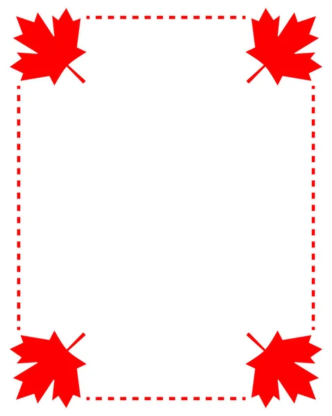 Canadian Flag Symbols Red Border Frame Blank Space Your Text — Stock Vector