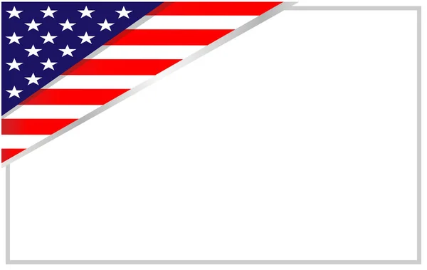 Angolo Cornice Americano Con Simboli Bandiera Usa — Vettoriale Stock
