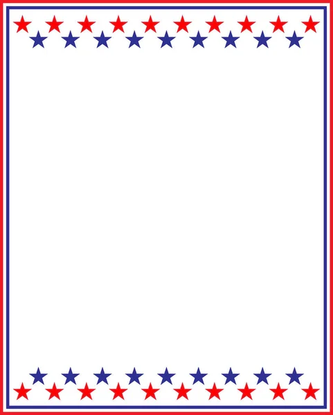 Bayrak Sembollü Amerikan Çerçevesi Yıldızlar Kırmızı Mavi Vatanseverlik Sınırında Metin — Stok Vektör
