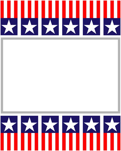 American Flag Symbols Stars Stripes Frame Border Background Banner Design — ストックベクタ