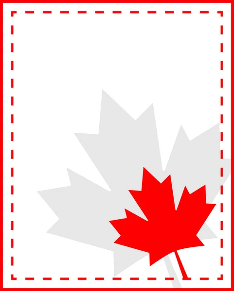 Canadian Flag Symbols Red Border Frame Blank Space Your Text — Stock Vector