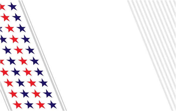 Amerikaanse Vlag Symbolen Patriottische Achtergrond Frame Rand Hoek Met Lege — Stockvector