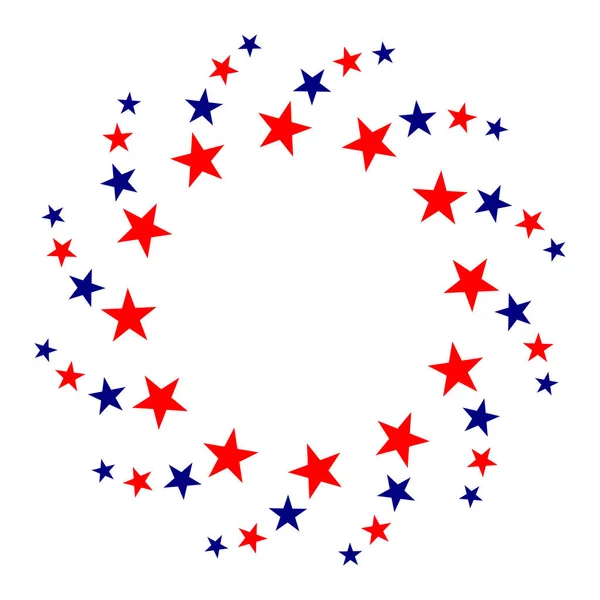 Americké Vlajky Symboly Hvězdy Kulatý Okraj Logo Symbol Karta Banner — Stockový vektor
