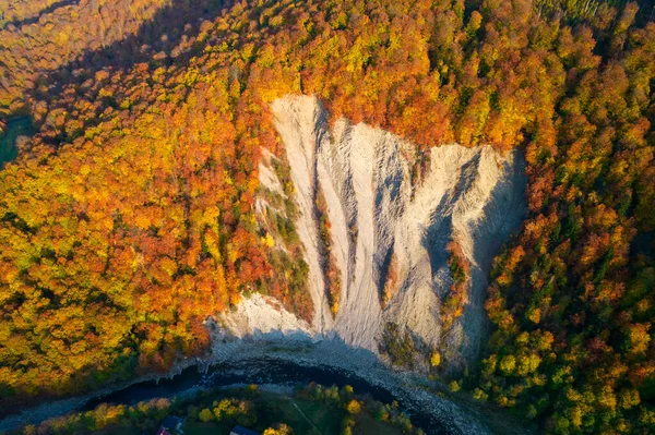 Vista Aérea Enorme Rocha Elefante Nas Montanhas Dos Cárpatos Pôr — Fotografia de Stock