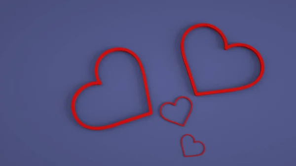Lovely Background Red Hearts Red Hearts Very Peri Background Render — Foto de Stock