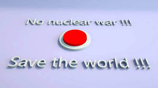 Красная Кнопка Никакой Ядерной Войны Помогите Украине Спасите Мир Толкайся — стоковое фото