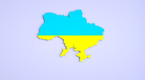 Флаг Украины. Спаси Украину. Остановите войну! Никакой агрессии! 3D рендеринг