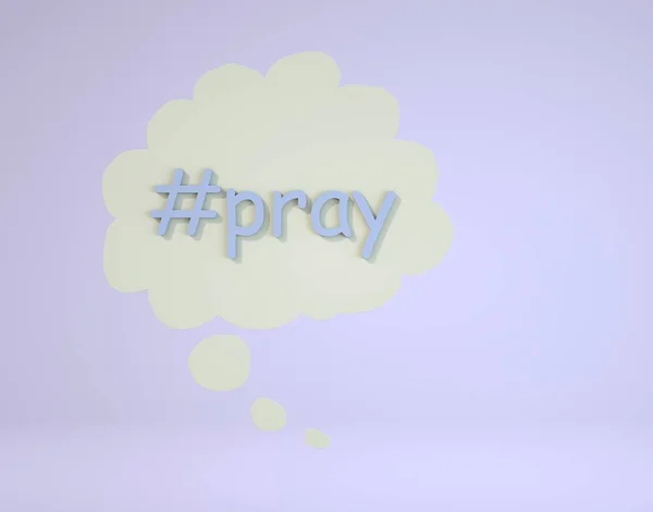 Illustration Comic Thought Bubble Pray Hashtag — Stock Photo, Image