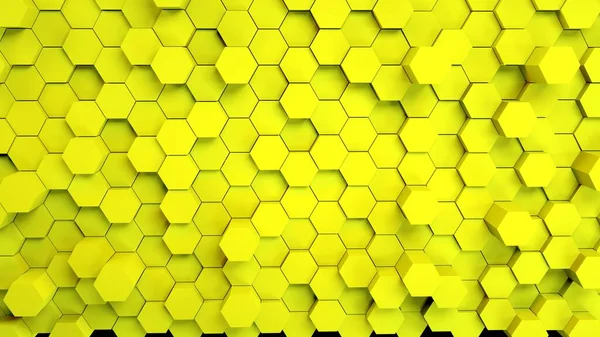 Digital Generated Technology Hexagon Background Textured Yellow Hexagons Modern Futuristic — Stock fotografie