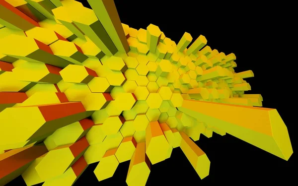 Digital Generated Technology Hexagon Background Textured Yellow Hexagons Modern Futuristic — Stockfoto
