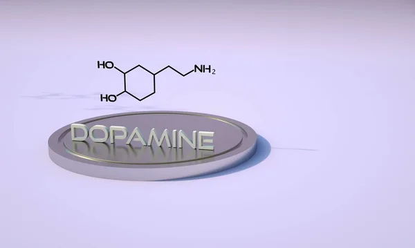 Rendering Della Formula Chimica Della Dopamina — Foto Stock